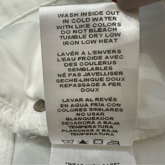 Good American Good '90s High Waist Denim Cutoff Shorts Size 12/31 White - Picture 12 of 12